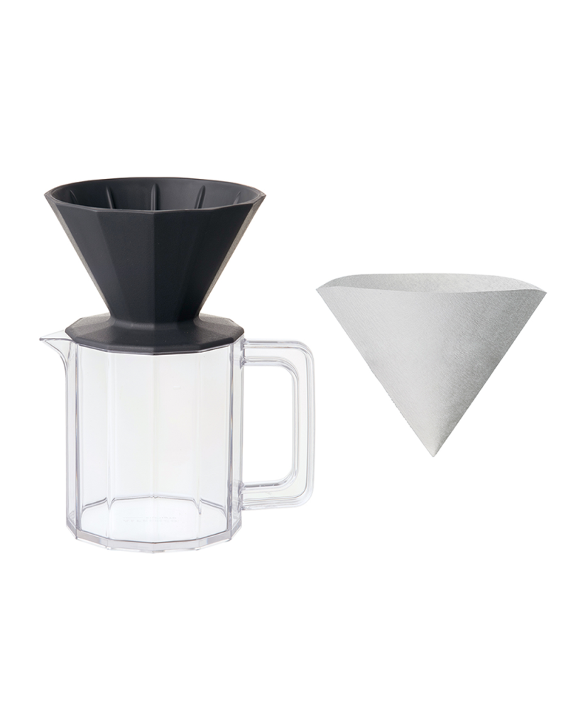 Kinto Alfresco Brewer Jug Set 4 Cups Black