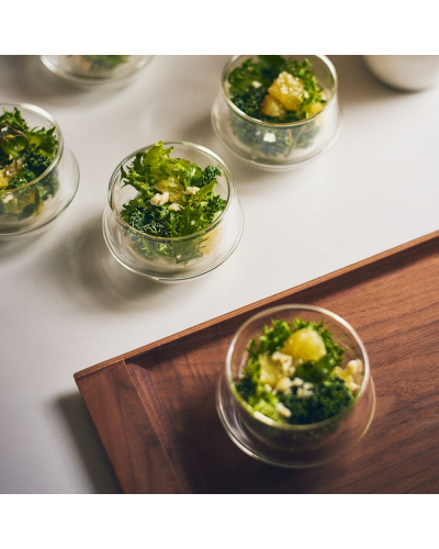 Kinto Kronos Double Wall Espresso Cup lifestyle