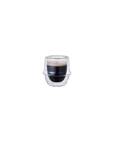 Kinto Kronos Double Wall Espresso Cup llena