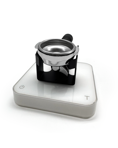 Studio Barista Portafilter Holder Black white scale front view