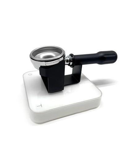 Studio Barista Portafilter Holder Black white scale side view