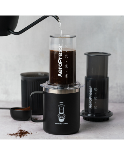 AeroPress Vaso Térmico Negro con Aeropress Go