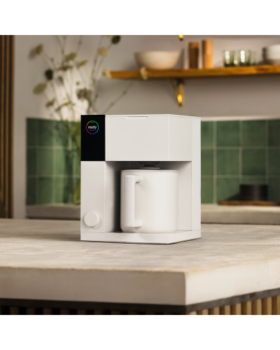 Fellow Aiden Precision Coffee Maker Matte White on kitchentop