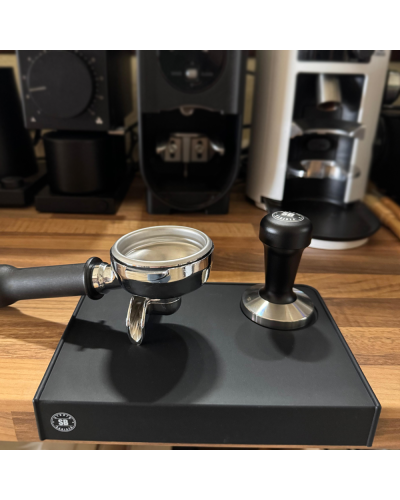Studio Barista Square Tamper Mat with portafilter