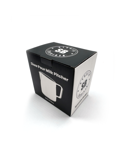 Studio Barista Slow Pour Milk Pitcher 600ml Black 3/4 box