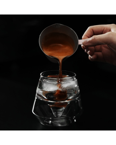 MHW3Bomber Stainless Steel Measuring Cup 100ml pouring into tonic.