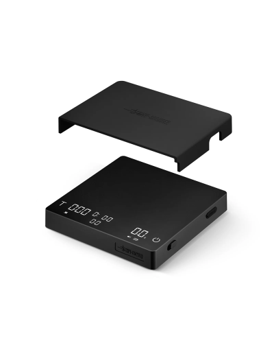 MHW3Bomber Cube Coffee Scale 3.0 Pro Max Black with silicone pad.