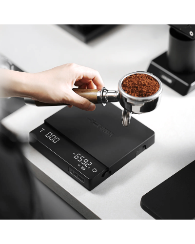 MHW3Bomber Cube Coffee Scale 3.0 Pro Max Black with Portafilter