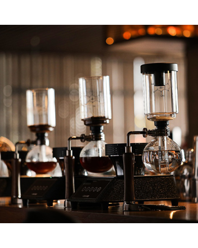 MHW3Bomber Syphon Coffee Brewer lined up