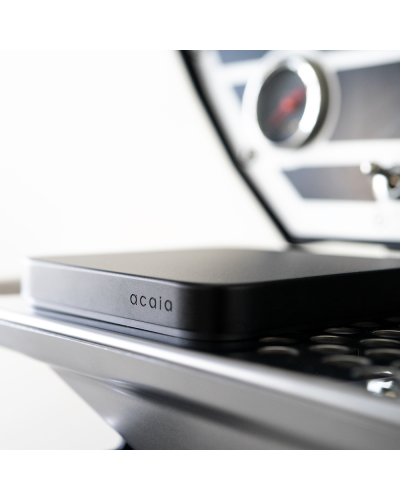 Acaia Umbra Lunar Coffee Scale in the coffee machine