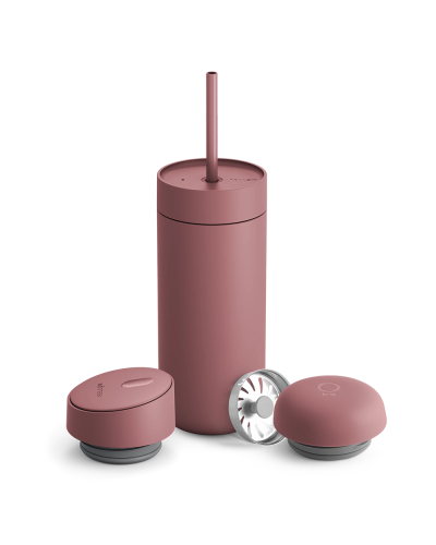 Fellow Carter Sistema Tapas 3 en 1 de 16 Oz Rosa del Desierto (Move, Slide, Cold)