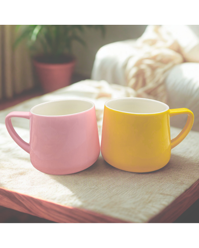 Epic Cups Coffee Mug Pink and Yellow