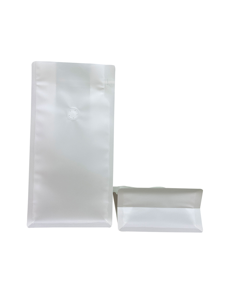 Coffee Bags Box Bottom 500g White Transparent Without Aluminum (250 pcs)
