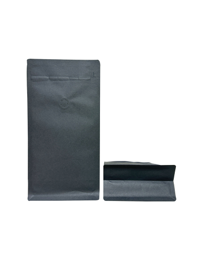 Coffee Bags Box Bottom 500g Kraft Black With Aluminium (250 pcs)