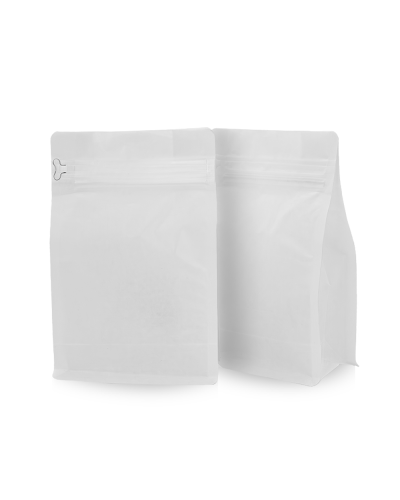 Coffee Bags Flat Bottom 250g Kraft Paper White W/Out Aluminium Foil (250 pcs)