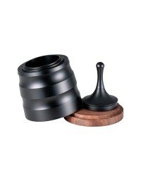 Studio Barista Pro Dosing Cup 58mm Black Steel With Wooden Lid