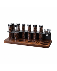 Studio Barista Wooden Coffee Storage Station With 8 Funnel Tubes and Accesories