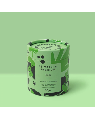Matchaflix Té Matcha Premium 30g con fondo verde
