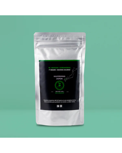 Matchaflix Té Matha Ceremonial Japonés 100g con fondo