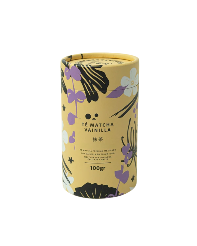 Matchaflix Té Matcha Vanilla Premium en vaso con matcha latte