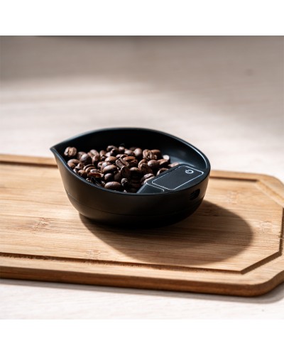 Studio Barista ABS Coffee Bean Tray Scale Black with Coffee beans