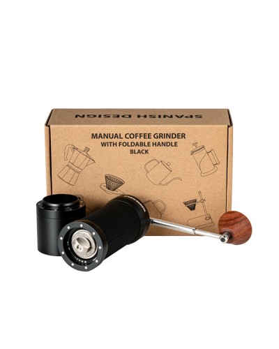 Studio Barista Molinillo Manual con Mango Desplegable Negro con Caja