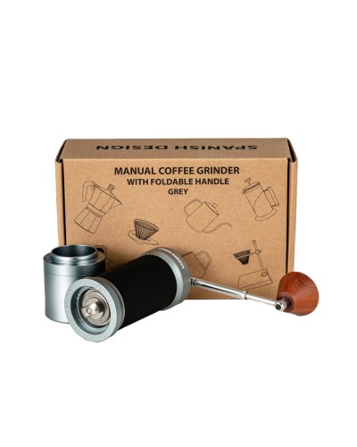 Studio Barista Molinillo Manual con Mango Desplegable Gris con Caja